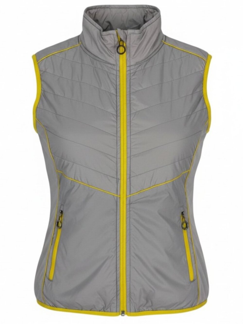 GIRLS GOLF Grey Yellow Lightweight Golf Vest Windbreaker size L
